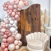 Lofaris Wavy Vintage Brown Wood Grain Party Arch Backdrop